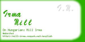 irma mill business card